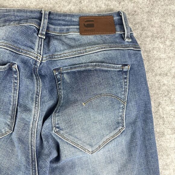 G Star Shape High Super Skinny Jeans Womens 28 Raw Premium Destroy Slim Stretch - Picture 6 of 16